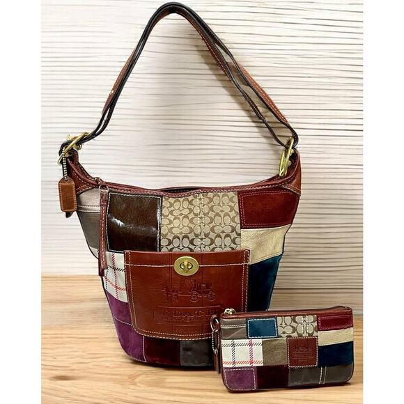 Coach Handbags - Y2K Coach 11356 Bleecker Holiday Patchwork Duffle & Wristlet